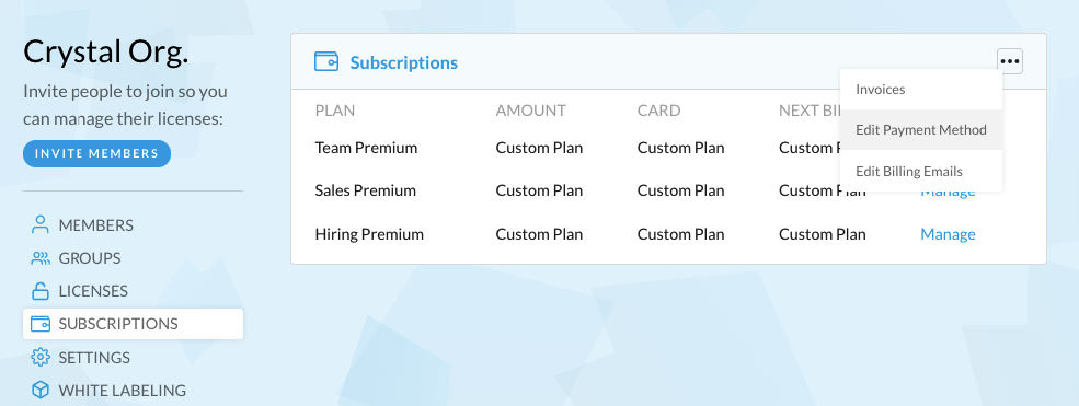 How do I change my payment method?